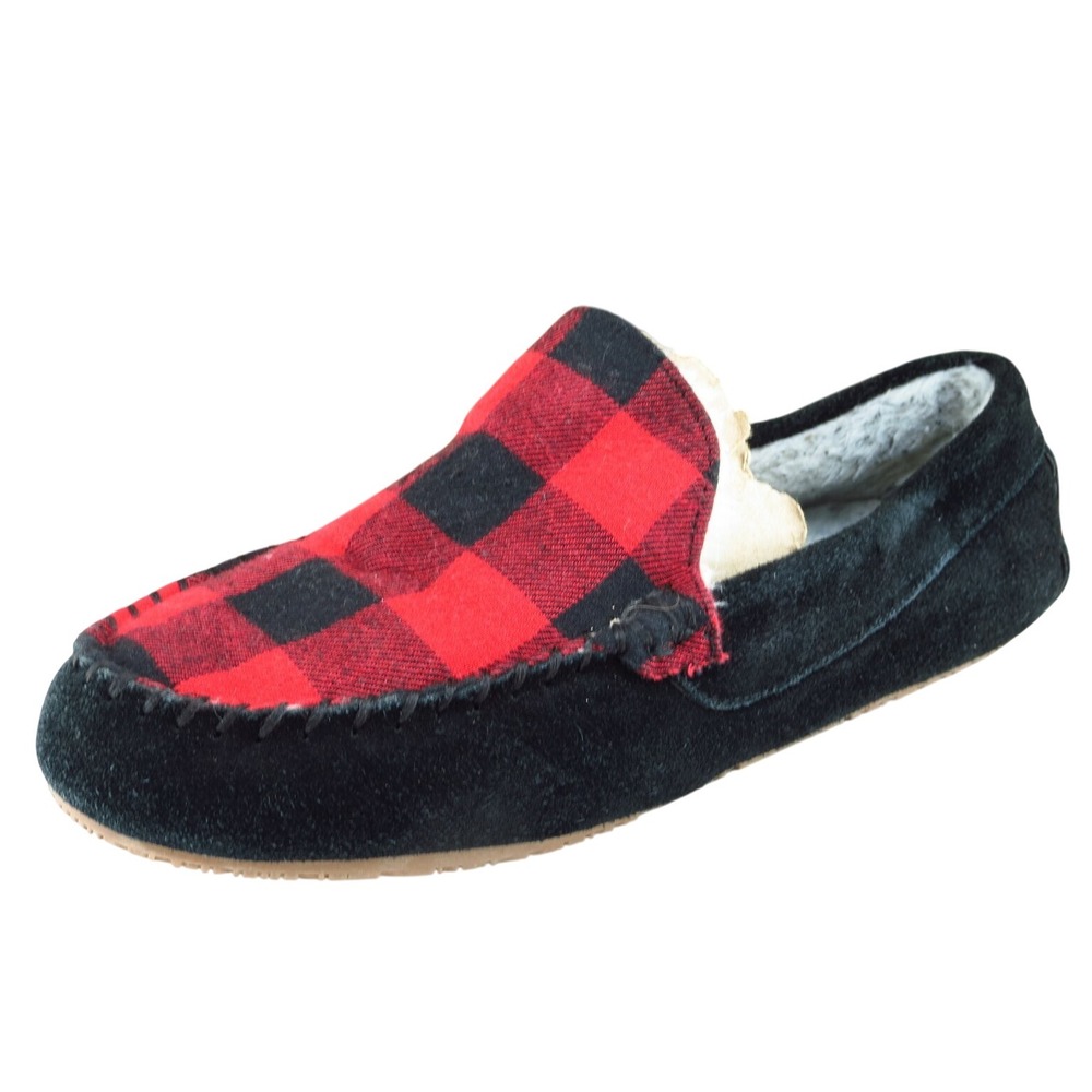 Lands' End Size 10 M‎ Black Moccasin Leather Men Shoes 492113